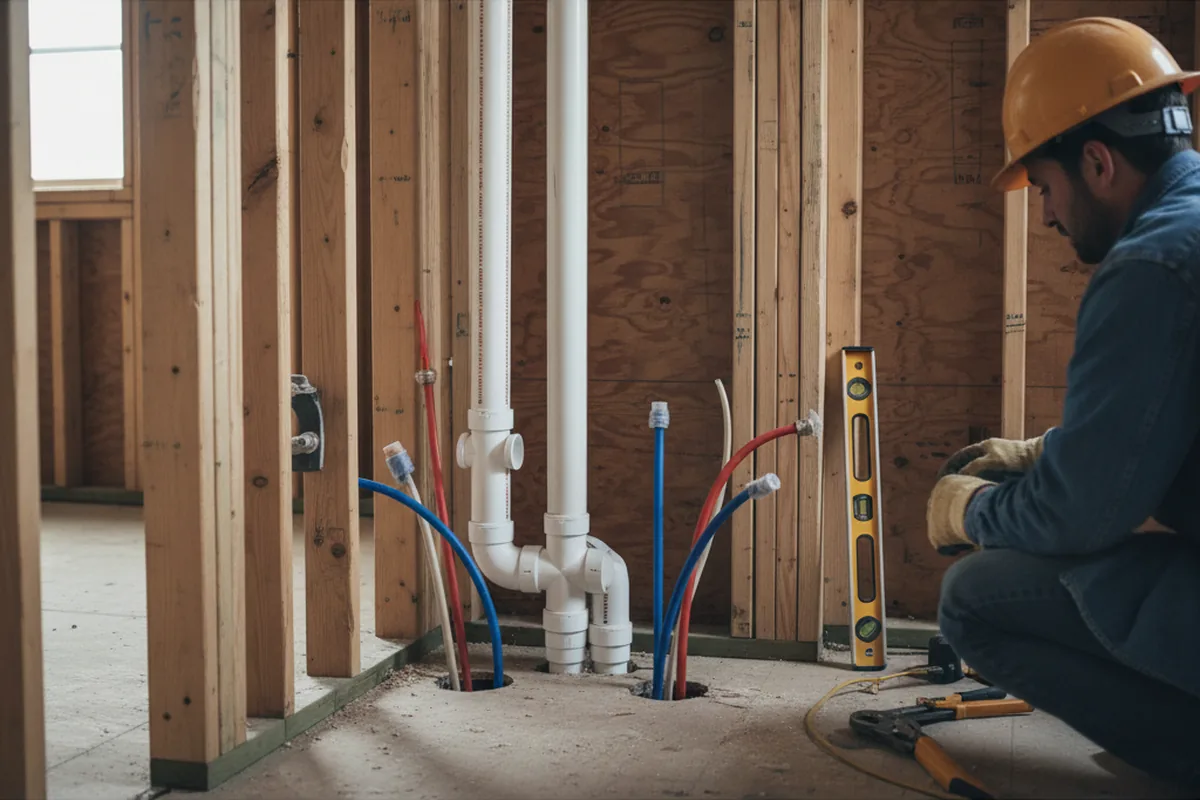 Drain and supply rough-in during Toilet Repair and Installation in Leesville